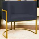 Poltrona Decorativa Recepção Luna Suede Cores Base de Ferro Dourada