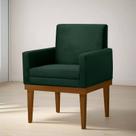 Poltrona Decorativa Retro Isadora - Base De Madeira - Verde