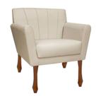 Poltrona Decorativa Retro Iza Suede Bege