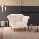 Poltrona Decorativa Roseira Linha Bege