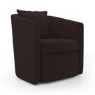 Poltrona Decorativa Sala de Estar Aimê Suede Marrom - Abmaza