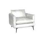 Poltrona Decorativa Sala de Estar América Couro Branco - Mozzelar