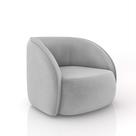 Poltrona Decorativa Sala de Estar Clarke Veludo Cinza G45 - Gran Belo