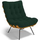 Poltrona Decorativa Sala de Estar Costela L02 Suede Verde Musgo - Lyam Decor
