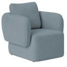 Poltrona Decorativa Sala de Estar Duna Bouclé Azul Claro - Nexta Casa