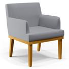 Poltrona Decorativa Sala de Estar e Recepção Vitória W01 Linho Cinza - Mpozenato Poltrona Decorativa Sala de Estar e Recepção Vitória W01 Linho Cinza - Mpozenato