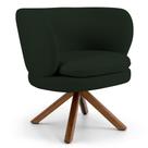 Poltrona Decorativa Sala de Estar Melissa Base Giromad Giratória B-303 Veludo Verde Musgo - Domi Poltrona Decorativa Sala de Estar Melissa Base Giromad Giratória B-303 Veludo Verde Musgo - Domi
