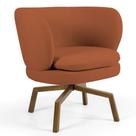 Poltrona Decorativa Sala de Estar Melissa Base Ka Giratória Castanho B-262 Veludo Telha - Domi
