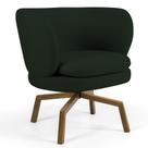 Poltrona Decorativa Sala de Estar Melissa Base Ka Giratória Castanho B-303 Veludo Verde Musgo - Domi