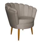 Poltrona Decorativa Sala de Estar Pétala Veludo Cappuccino - Montanaris Decor