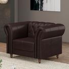 Poltrona Decorativa Sala de Estar Stanford Chesterfield Pés de Madeira Couro Wine Vinho G58 - Gran Belo Poltrona Decorativa Sala de Estar Stanford Chesterfield Pés de Madeira Couro Wine Vinho G58 - Gran Belo