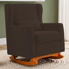 Poltrona Decorativa Sala de Estar Zoe com Base Balanço Suede Marrom - Abmaza