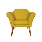 Poltrona Decorativa Sala e Recepção Marcela Suede Amarelo - LM DECOR
