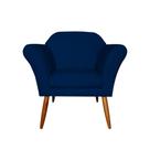 Poltrona Decorativa Sala e Recepção Marcela Suede Azul Marinho - LM DECOR