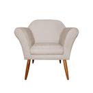 Poltrona Decorativa Sala e Recepção Marcela Suede Bege - LM DECOR