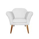 Poltrona Decorativa Sala e Recepção Marcela Suede Branco - LM DECOR