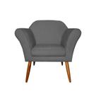 Poltrona Decorativa Sala e Recepção Marcela Suede Cinza - LM DECOR