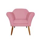 Poltrona Decorativa Sala e Recepção Marcela Suede Rosa Barbie - LM DECOR