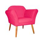 Poltrona Decorativa Sala e Recepção Marcela Suede Rosa Pink - LM DECOR