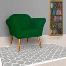 Poltrona Decorativa Sala e Recepção Marcela Suede Verde - LM DECOR