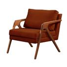 Poltrona Decorativa Sala Estar França Suede terracota 22 MK