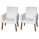 Poltrona Decorativa Sala Kit 02 Cadeira Estofada Escritório Recepção Suede material sintético
