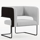 Poltrona Decorativa Scarlett D02 Base Aço Preto Corano Preto C-05 Linho Cinza D-315 - Lyam Decor Poltrona Decorativa Scarlett D02 Base Aço Preto Corano Preto C-05 Linho Cinza D-315 - Lyam Decor
