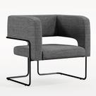 Poltrona Decorativa Scarlett D02 Base de Aço Preto Linho Cinza Escuro C-416 - Lyam Decor Poltrona Decorativa Scarlett D02 Base de Aço Preto Linho Cinza Escuro C-416 - Lyam Decor