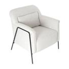 Poltrona Decorativa Sevilha Tecido Linho com Almofada Solta Pés Aço Preto Epóxi Poltrona Decorativa Sevilha Tecido Linho com Almofada Solta Pés Aço Preto Epóxi
