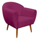 Poltrona Decorativa Sofia Suede Vinho - D'Rossi