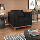 Poltrona Decorativa Suede Esper Preto Poltrona Decorativa Suede Esper Preto