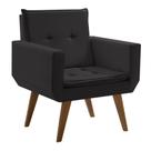 Poltrona Decorativa Taurus 1 Lugar Base Palito Tecido Preto
