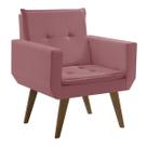 Poltrona Decorativa Taurus 1 Lugar Base Palito Tecido Suede