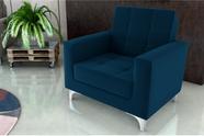 Poltrona Decorativa Thaina Veludo Azul E433 - Matrix