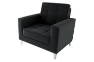 Poltrona Decorativa Thaina Veludo Preto E-451