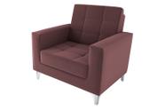 Poltrona Decorativa Thaina Veludo Rosê E-431