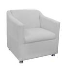 Poltrona Decorativa Tilla Pés Cromado Suede Branco - DS Estofados