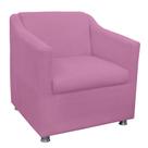 Poltrona Decorativa Tilla Pés Cromado Suede Rosa - DS Estofados Poltrona Decorativa Tilla Pés Cromado Suede Rosa - DS Estofados