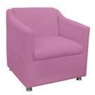 Poltrona Decorativa Tilla Pés Cromado Suede Rosa - DS Estofados Poltrona Decorativa Tilla Pés Cromado Suede Rosa - DS Estofados