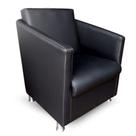 Poltrona Decorativa Tilla Plus Pés Cromado material sintético Preto - DS Móveis