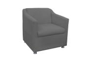 Poltrona Decorativa Tilla Suede Cinza Sala Medico