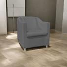 Poltrona Decorativa TillakTillak Consultório Recepção Sala material sintético Cinza