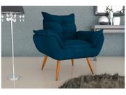 Poltrona Decorativa Tóquio 1 Lugar Veludo Turkey Petróleo Matrix