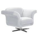 Poltrona Decorativa Troia Suede Cinza com Base Giratória em Aço Cromado - D'Rossi