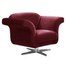 Poltrona Decorativa Troia Suede Marsala com Base Giratória em Aço Cromado - D'Rossi