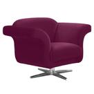 Poltrona Decorativa Troia Suede Vinho com Base Giratória em Aço Cromado - D'Rossi