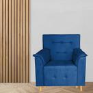 Poltrona Decorativa Valentina Confortável Para Sala Quarto Recepção Suede Luxo
