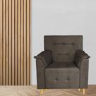Poltrona Decorativa Valentina Confortável Para Sala Quarto Recepção Suede Luxo