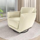 Poltrona Decorativa Valentina Sala de Estar Giratória Couro Off White G40 - Gran Belo