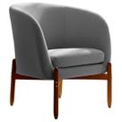Poltrona Decorativa Vancouver em Linho House Decor Cor Cinza